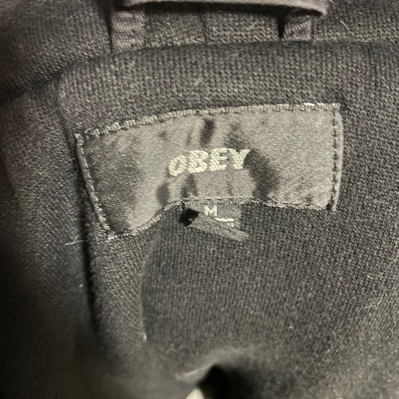 Obey x Public Enemy Propaganda Field Jacket Mens Medium Black Hooded HTF - Picture 11 of 11